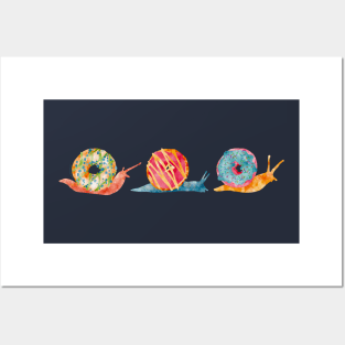Tropical Donut Snails Watercolor Posters and Art